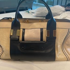 Chloe  Ostrich and calfskin designer hand bag.